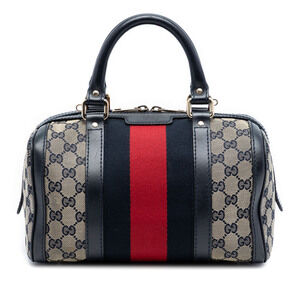 Pre-Loved Gucci Small GG Canvas Web Joy Boston Bag